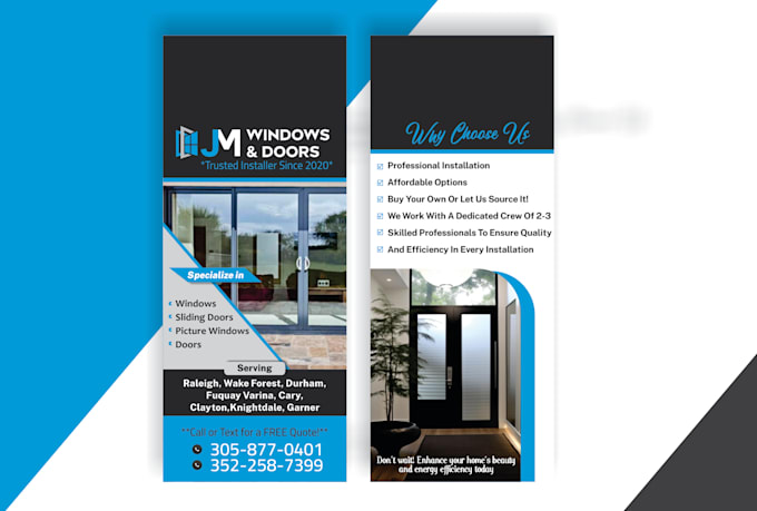 design door hangers, epk, one pager, flyer, or motion flyers