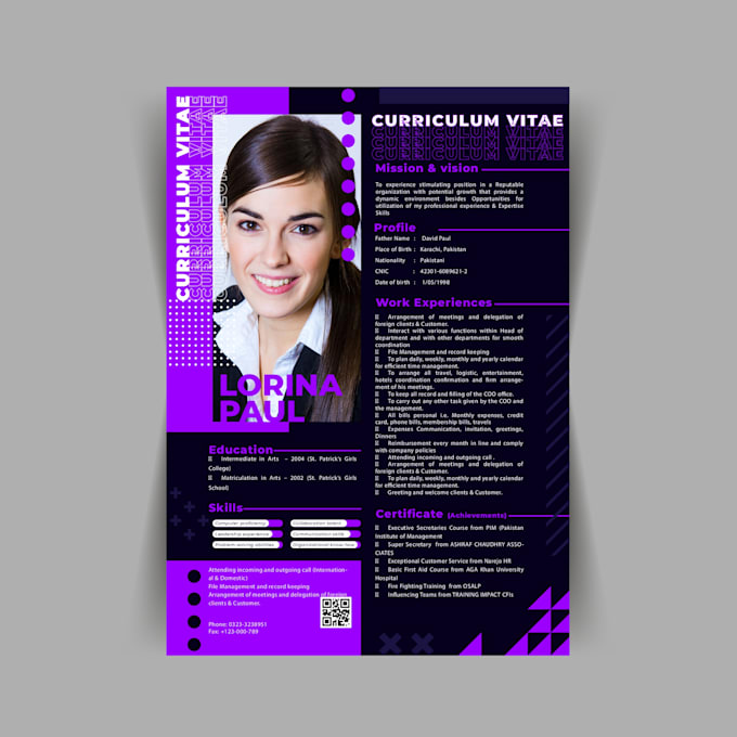 make professional resume design or modern cv template