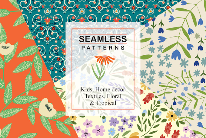 create seamless repeat pattern designs for fabric and wallpaper