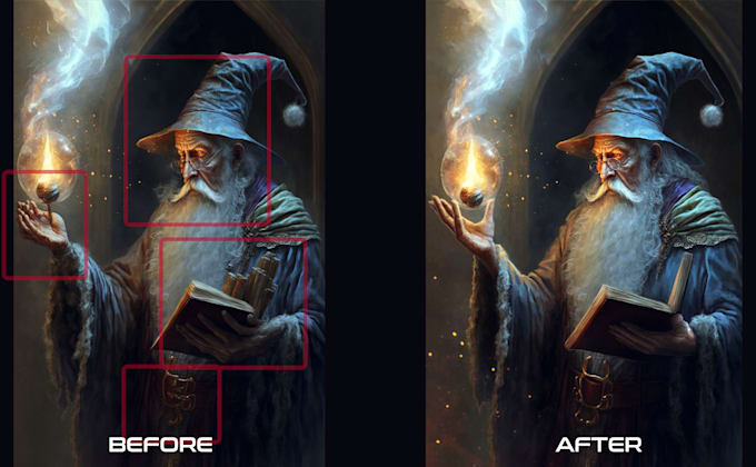 fix, edit and enhance your ai generated art repainting it