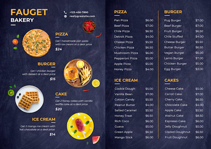 Create an impressive restaurant menu design for you by M_touqeer | Fiverr