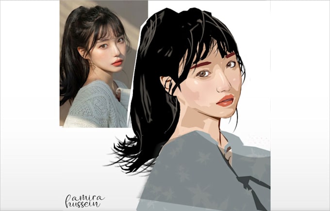 Draw vector portrait from your photo in 24 hours by Amirahussein55 | Fiverr
