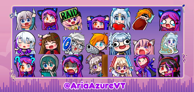 create cute custom chibi emotes for twitch and discord