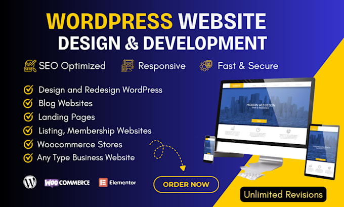 create a modern wordpress website design and development