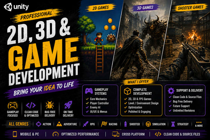 develop an immersive indie game in unity