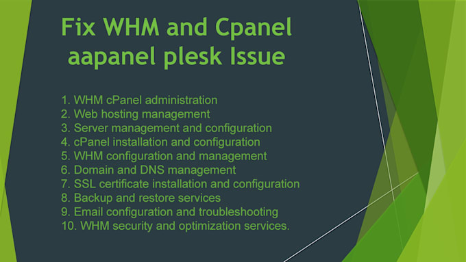 fix issue on whm cpanel aapanel plesk directadmin  webmin