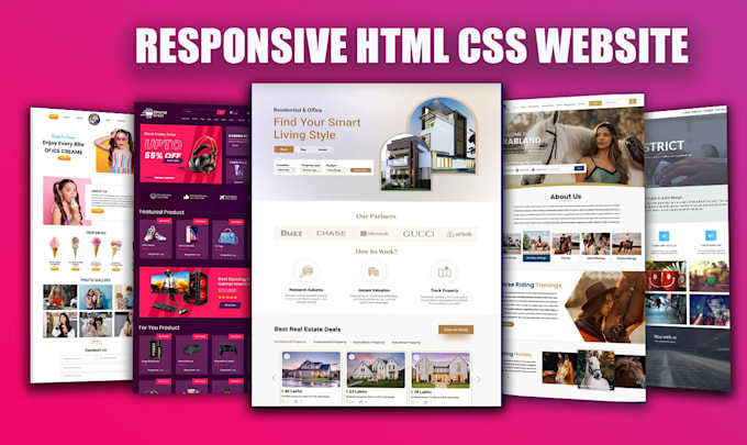 Design a stunning responsive website using html, css, and bootstrap by ...