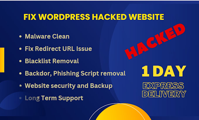 recover hacked wordpress website, remove malware, update security