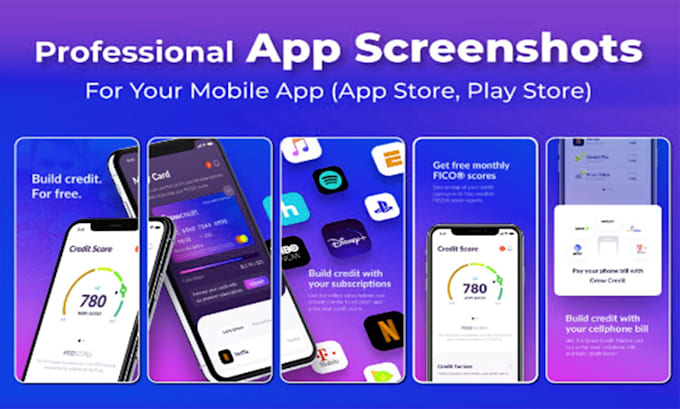 design mobile app screenshots for IOS android app