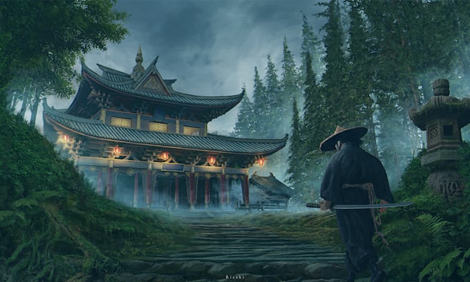 create cinematic environment key art for games and posters