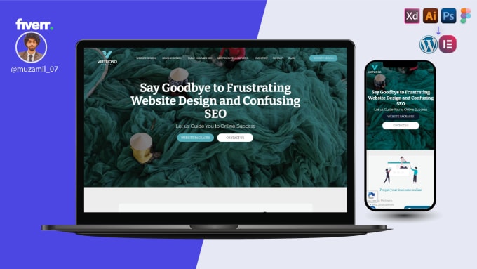 Clone convert xd ai psd figma to wordpress website using elementor