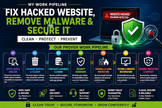 fix your hacked website, remove malware and secure it