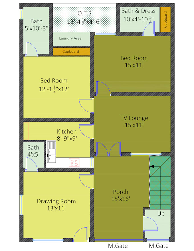 do 2d floor plan, 2d house design