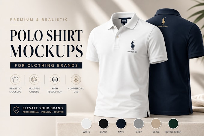 design custom polo shirts with realistic mockups