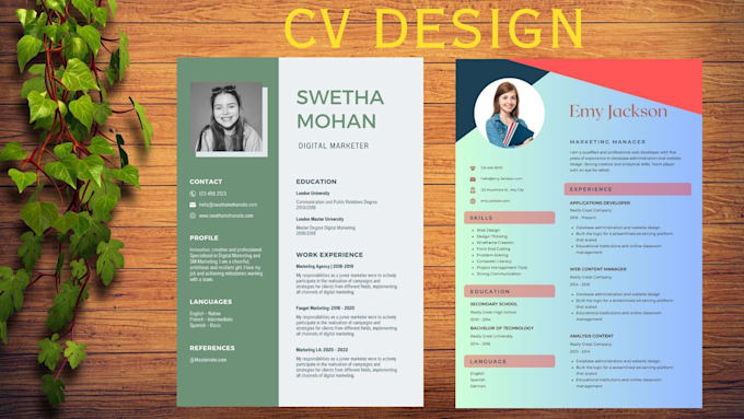 design professional cv design or resume template