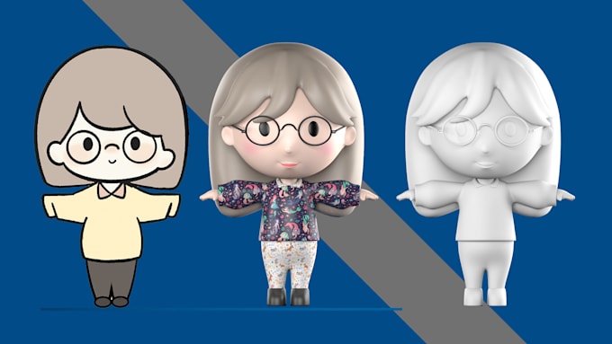 do 3d character modeling and texturing for games,animation,3d printing