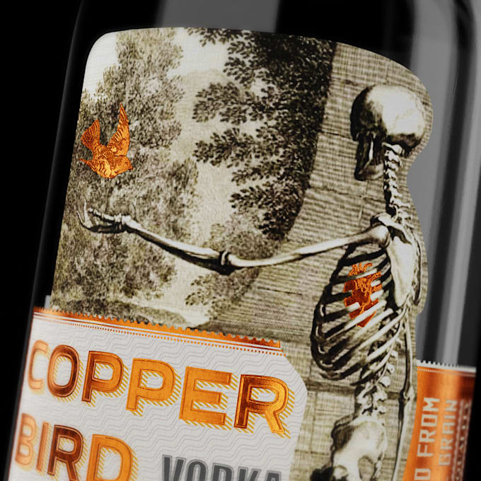 develop a label design for strong drinks