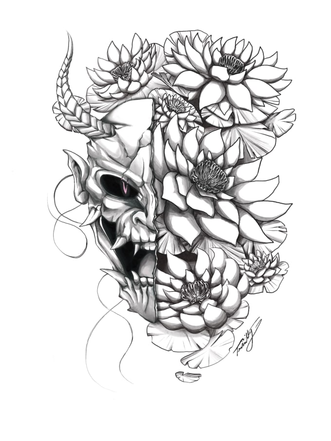 Design you an authentic black and white tattoo by Trinfinity33 | Fiverr
