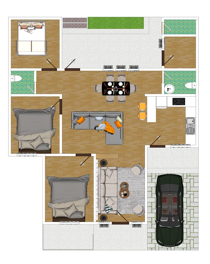 redraw your hand drawn building plans into 2d and 3d
