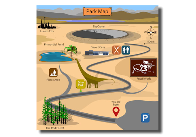 design a cartoon style map