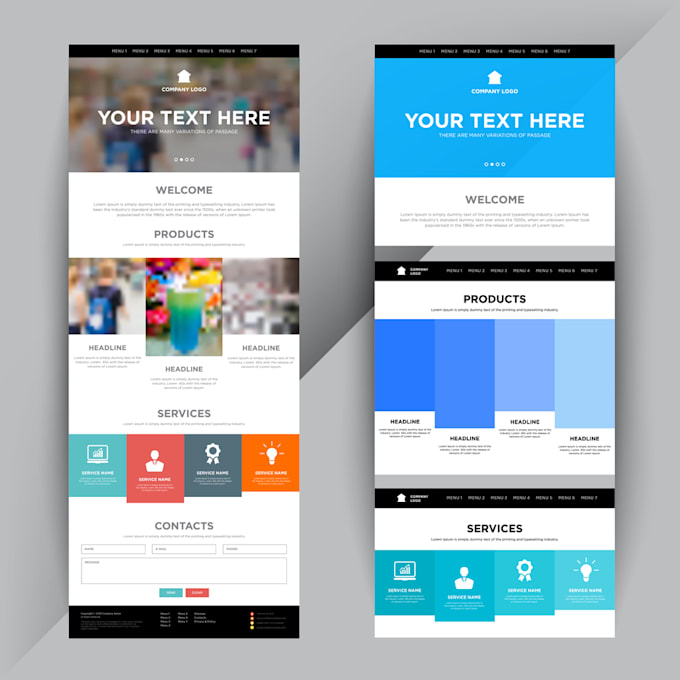 create modern landing page