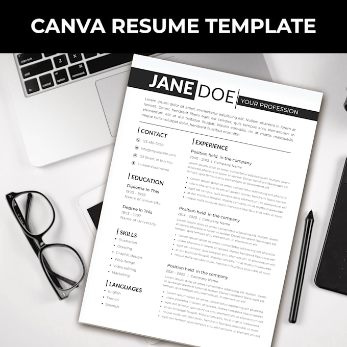 design custom resume CV design using canva