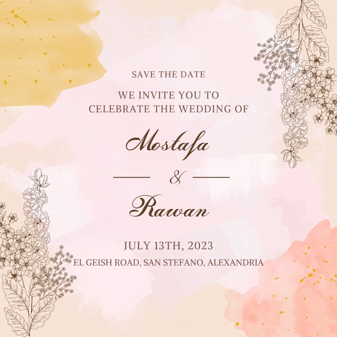 Make a wedding card for you by Mostafamo96 Fiverr