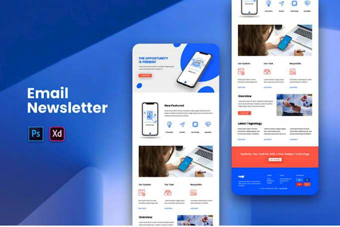 design a responsive HTML email template or newsletter
