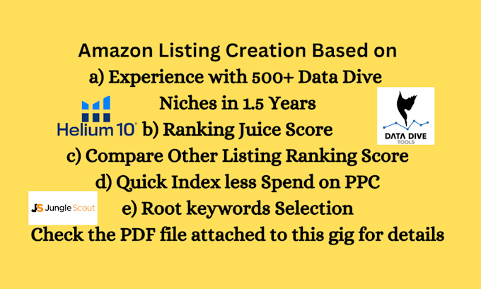 do amazon listing SEO using data dive keyword research for amazon PPC