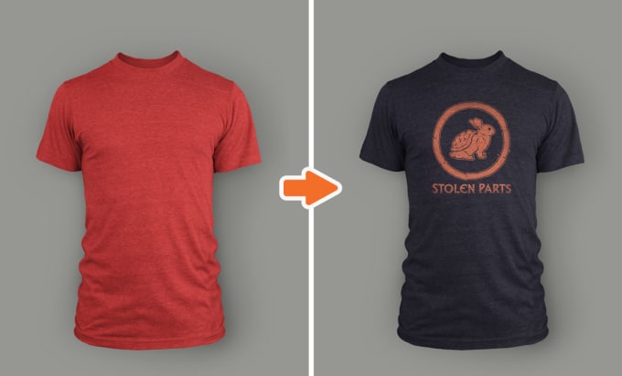 put your logo,picture or text into REALISTIC t shirt mock up in 5 hours