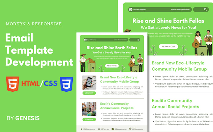 Code custom html email template by Genesisnongo | Fiverr