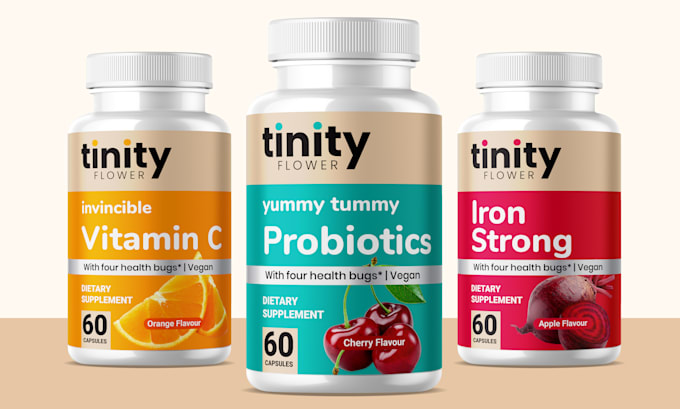do professional product label design, peptide, vial, supplement label