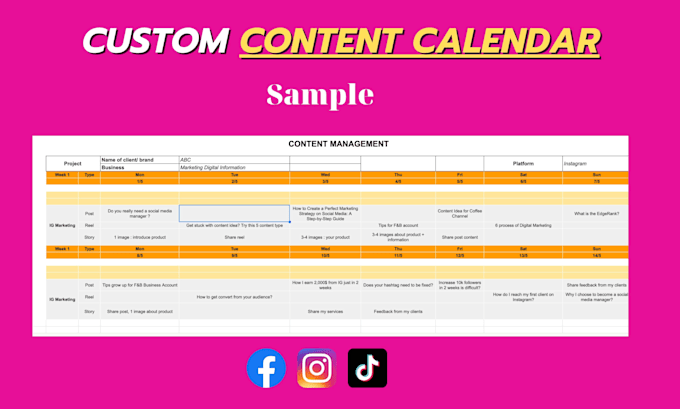 Create social media content calendar for your business by Trndipanh Create social media content calendar for your business by Trndipanh