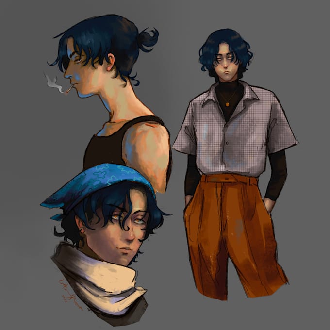 draw anime style or fanart illustration for you