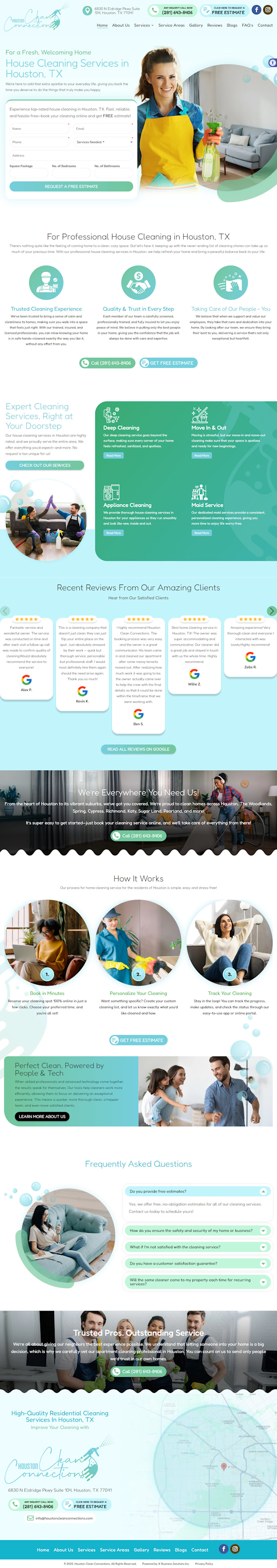 create cleaning service website with appointment booking
