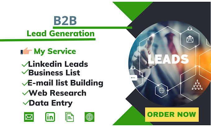 do b2b lead generation, linkedin lead, and web research