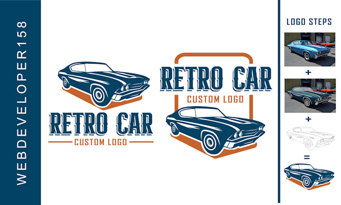 make professional vintage for automotive auto detailing and car logo design
