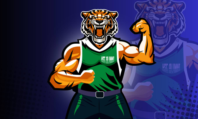 create a lion, tiger, wolf, bear, husky, and cat mascot logo