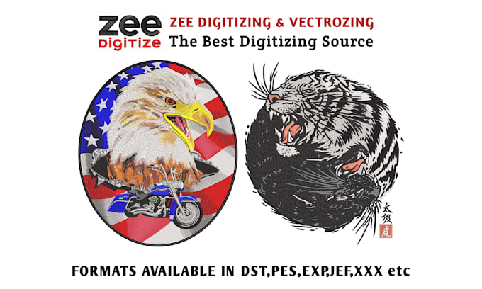embroidery digitizing logo and convert to dst, pes, emb