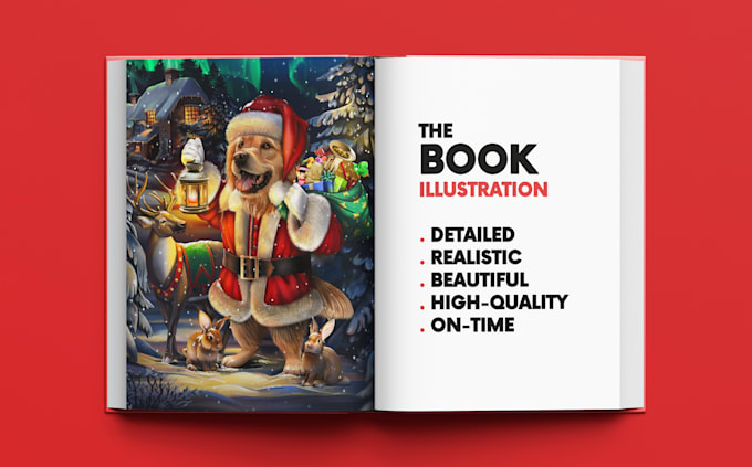 draw book illustration for children or adult with animals, pets, dogs, cats