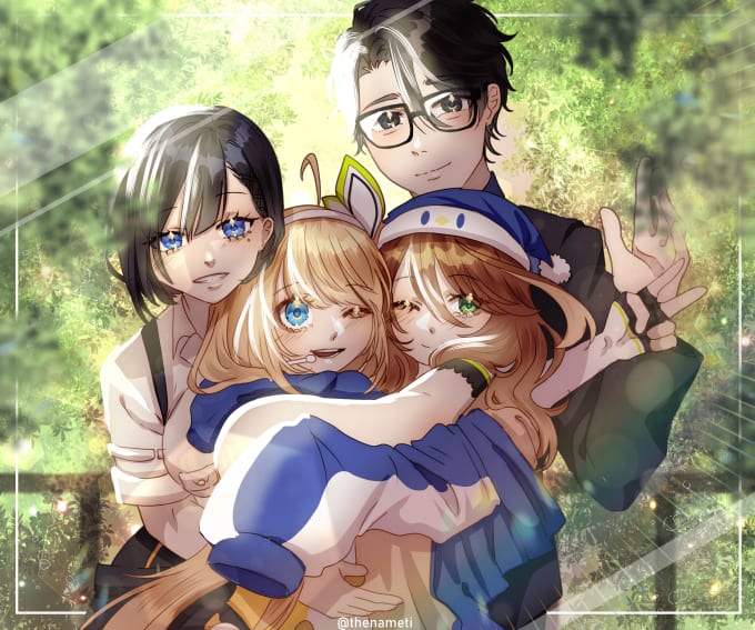 draw in webtoon style for oc, fan art, vtuber, etc