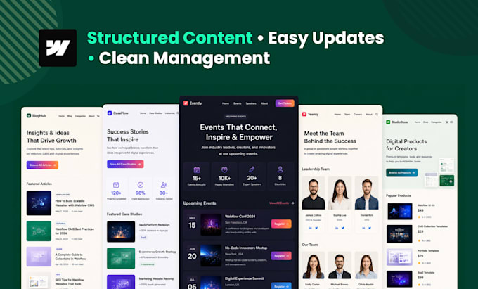 design and build a custom cms website in webflow