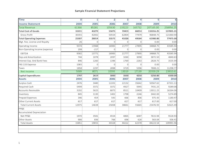 develop custom financial projections