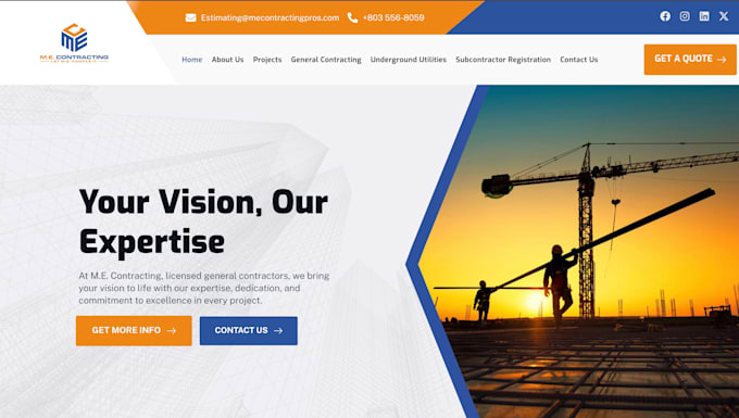 create a professional wordpress construction  website