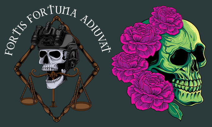 draw you a skeleton and skull design