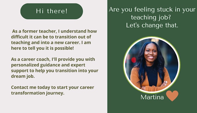 help you transition out of teaching