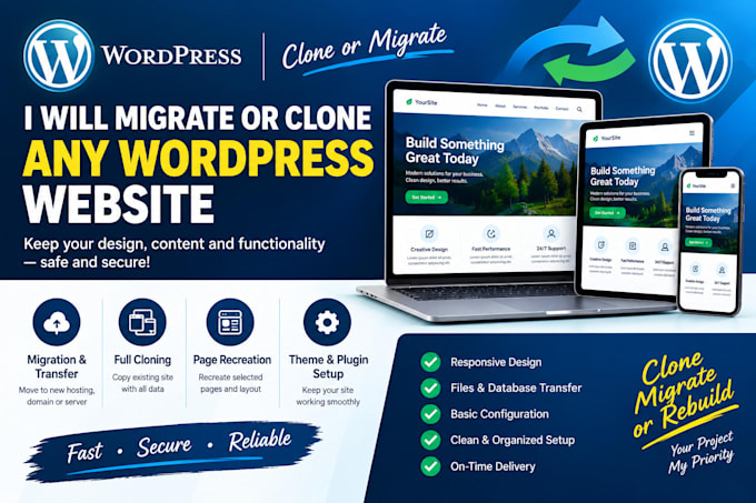 migrate or clone any wordpress website