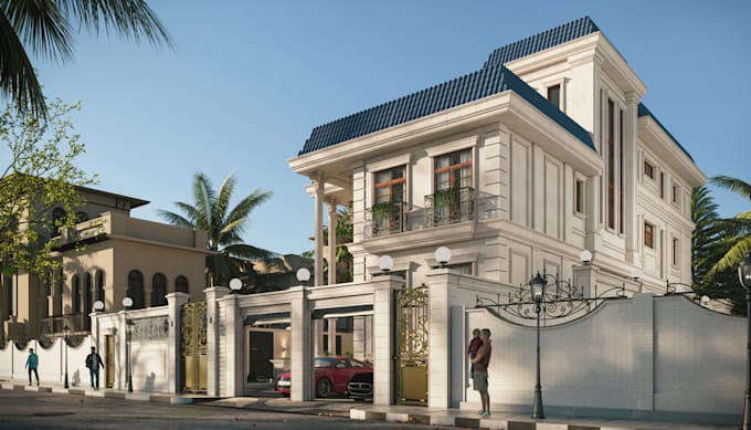 do landscape and exterior facade design realistic renders