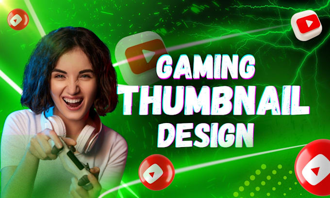 design eye catching gaming youtube thumbnail