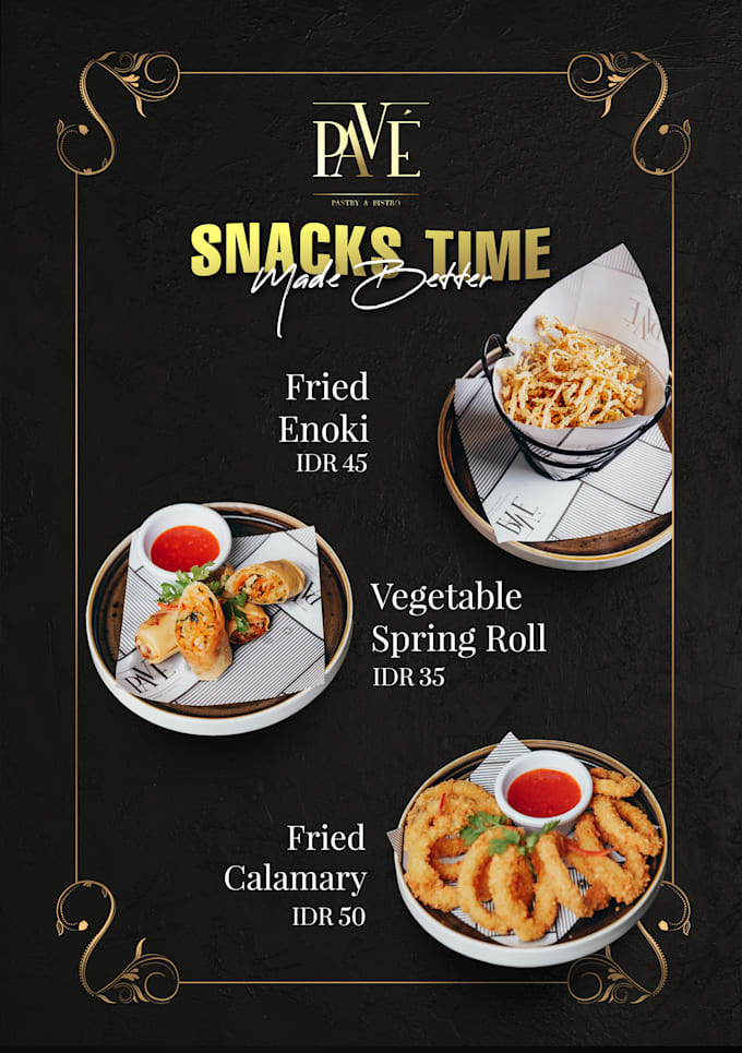 Design price list and menu cards, posters, boards, and stand by